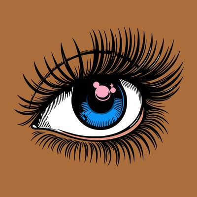 realistic eye long eylashes