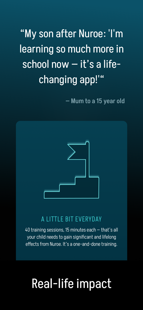 Nuroe — Focus. Learn. Thrive. - A parent testimonial about Nuroe and information regarding the 40 session training program.