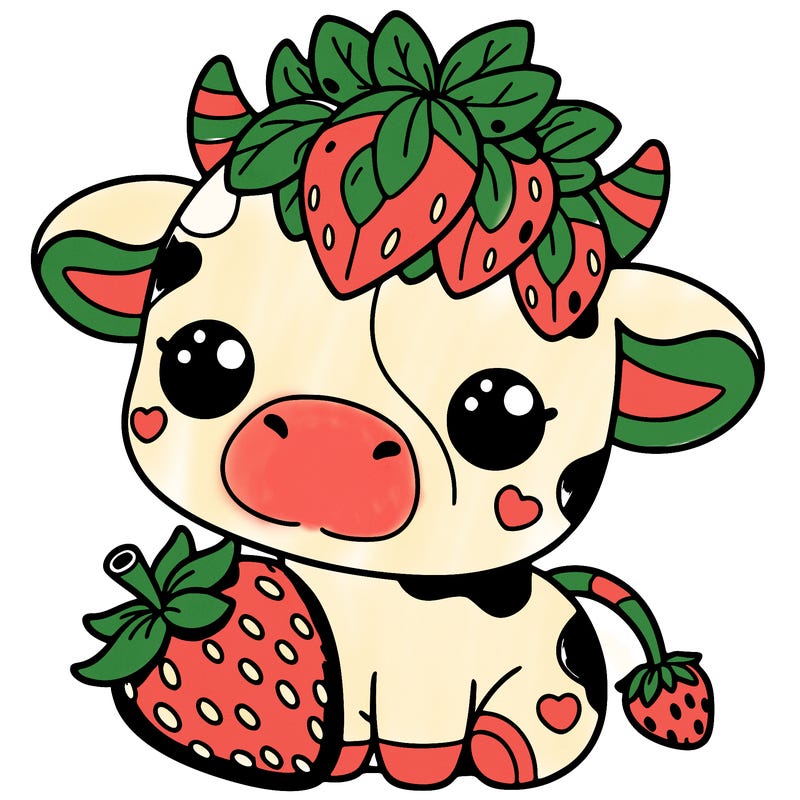 cute strawberry cow