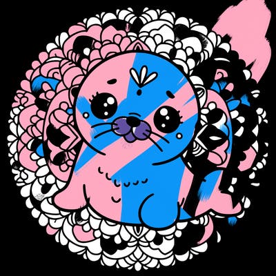 a cute baby seal mandala