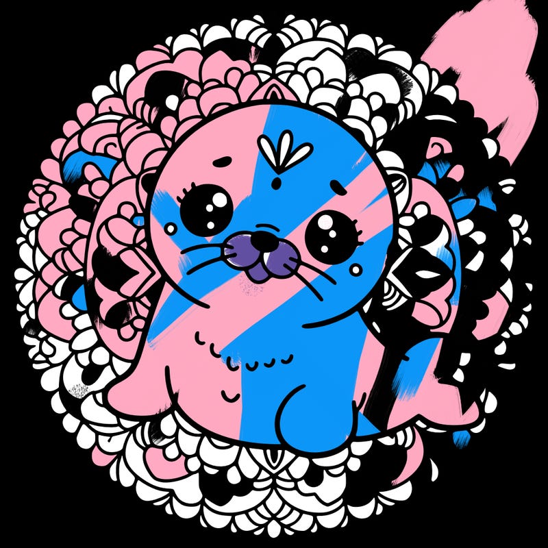 a cute baby seal mandala