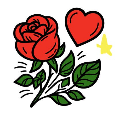 rose and heart