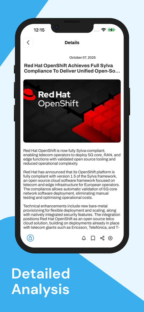 Cloud & Big Data News - Análisis detallado de un artículo de noticias sobre Red Hat OpenShift en la interfaz de la aplicación Cloud and Big Data News.