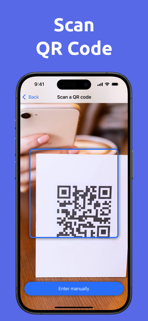 Authenticator for Discord - iPhone displaying the scan QR code screen of the Authenticator for Discord app