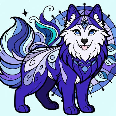 siberian huskie mystical