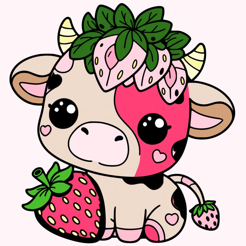cute strawberry cow