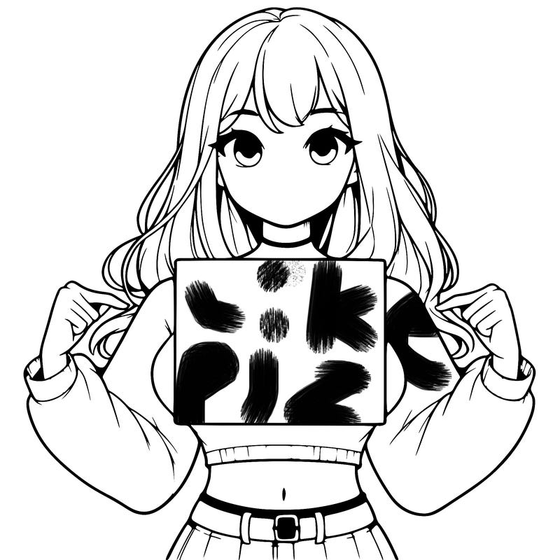 girl holding a blank sign in a long sleeve crop top