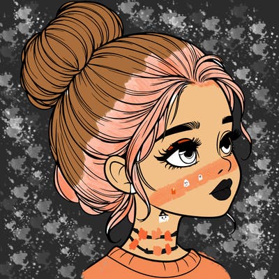 realistic girl with bun