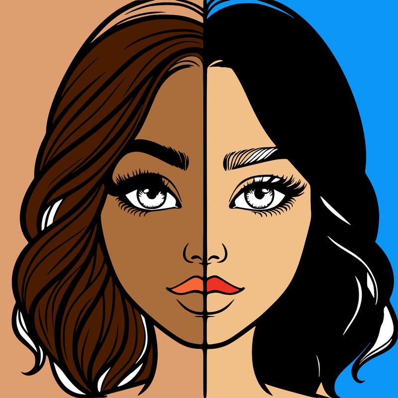 realistic girl split half