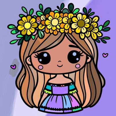 girl with flowers crown