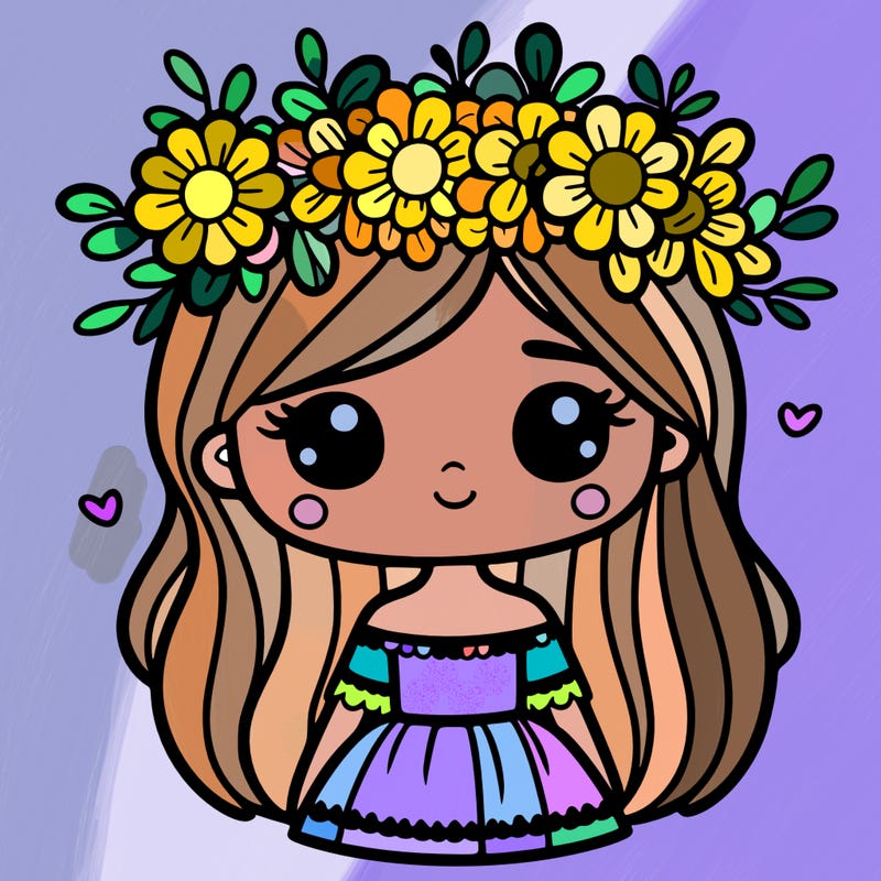 girl with flowers crown