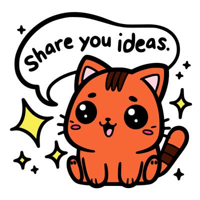 cute cat saying share your ideas