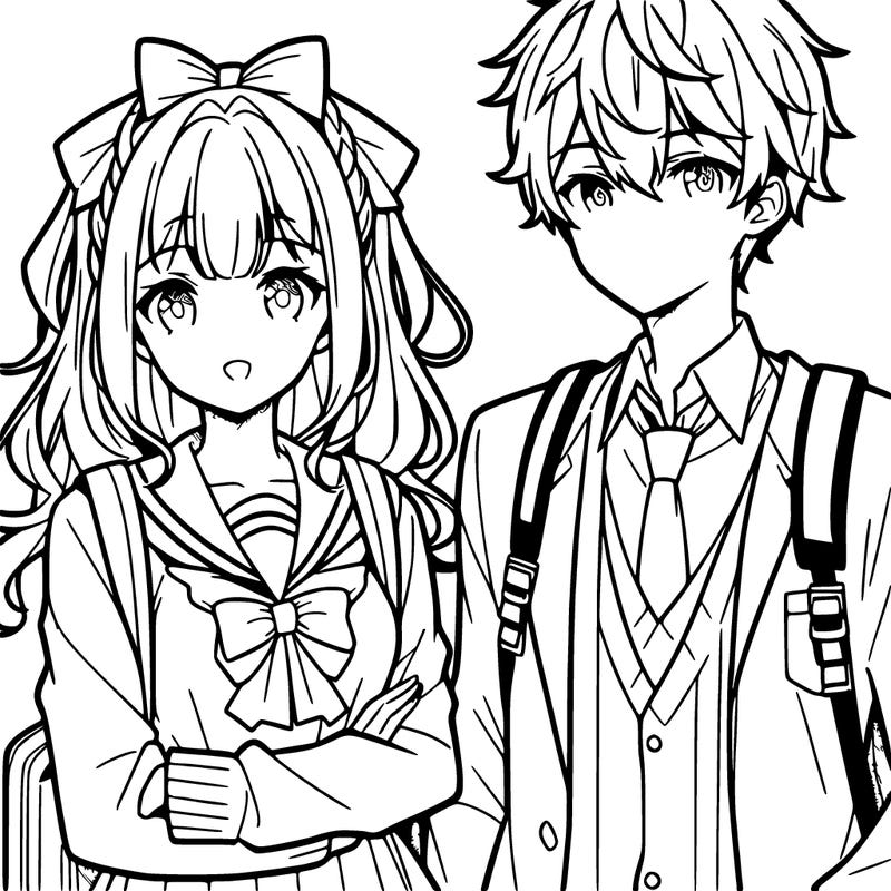 anime girl and boy