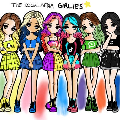 a group of girls realistic