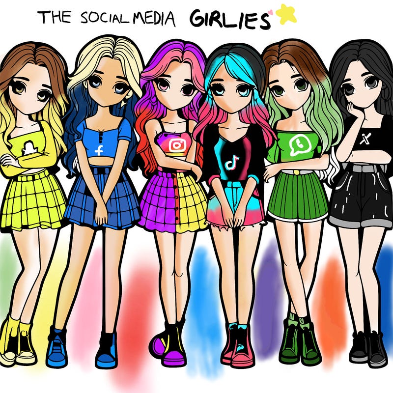 a group of girls realistic