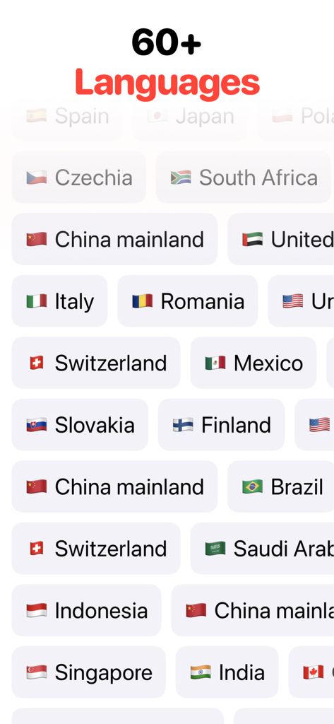 Speech To Text: AI Note Taker - Lista de mais de 60 idiomas suportados pelo aplicativo AI Note Taker