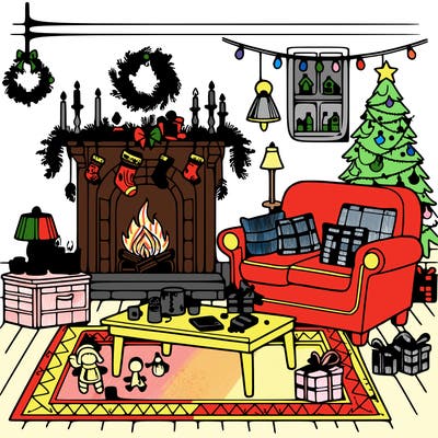 christmas livingroom