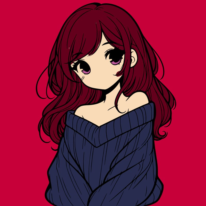 shy pretty girl wearing a sweater that is falling off one shoulder portrait