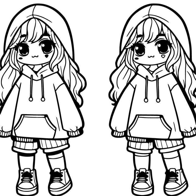 girl with oversized clothes who's cute