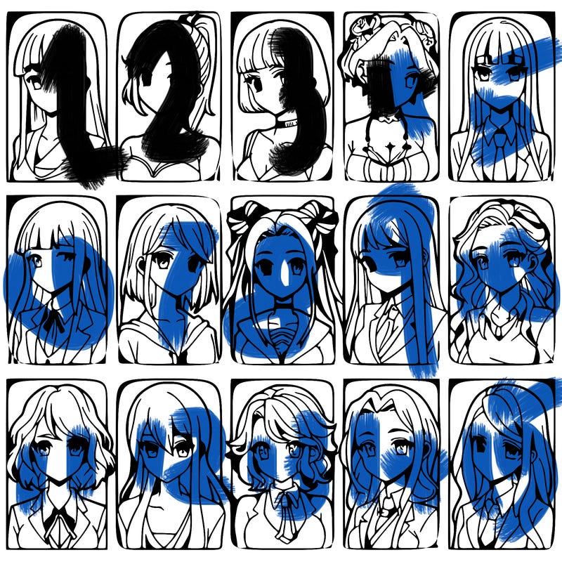 girls that look diffrent anime