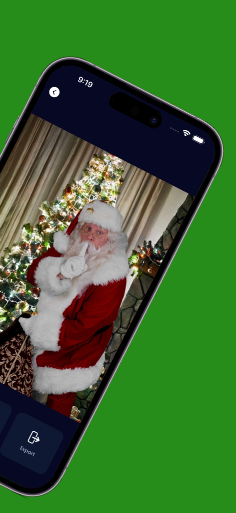 Catch Santa In My House! - Realistic Santa Claus gesturing for silence in front of a decorated Christmas tree in a living room