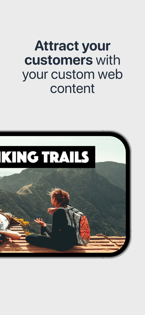 Kiosker Pro: Web Kiosk - iPad screen showing full screen custom web content for hiking trails