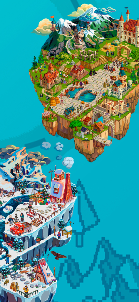 Color Island: Pixel Art Puzzle - Floating pixel art islands with medieval and winter themes