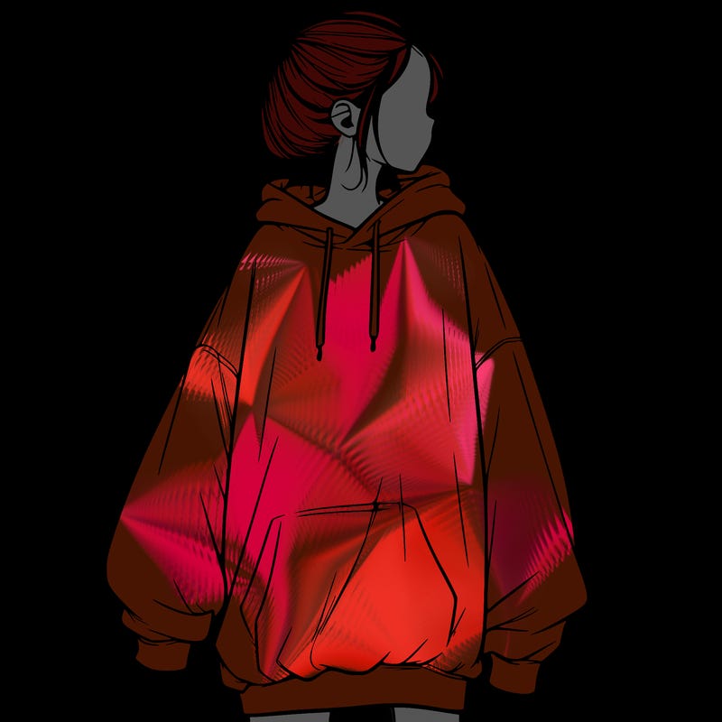 realistic girl with a oversized sweatshirt on and a bun