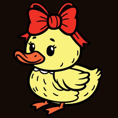 a cute duck with a christmas bow on its head