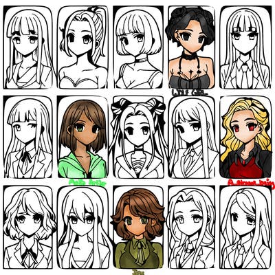 girls that look diffrent anime