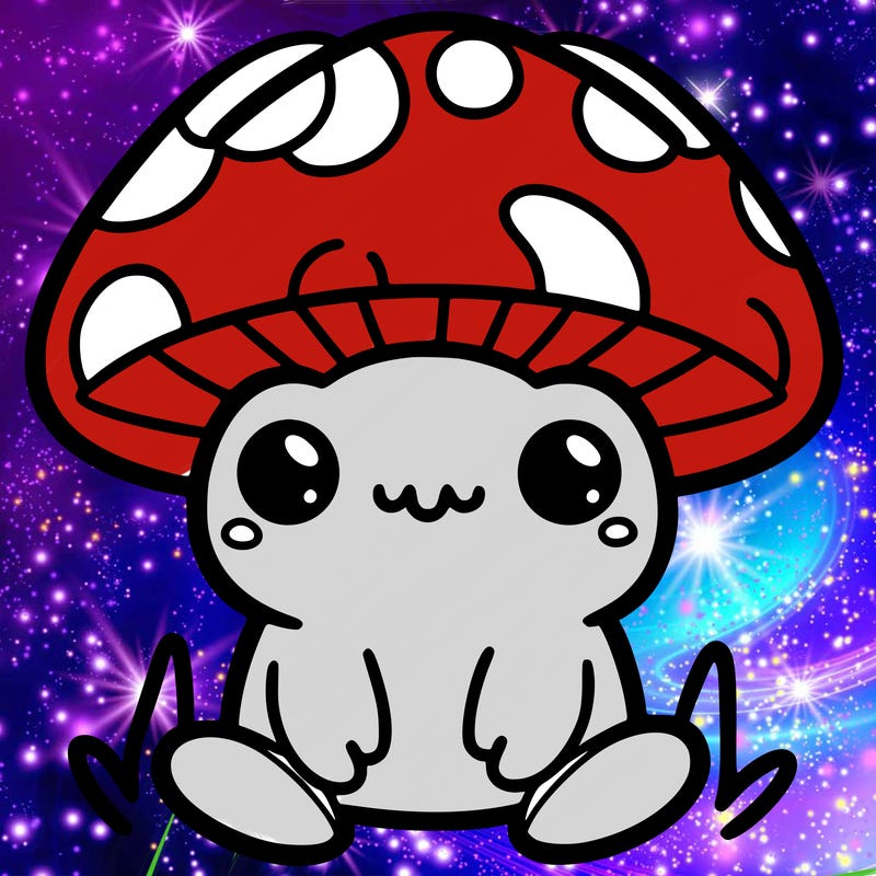 cute froggy with mushroom hat