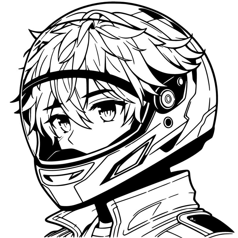hot anime boy wearing motorcycle helmet