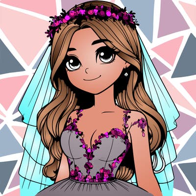 realistic girl in a wedding dress