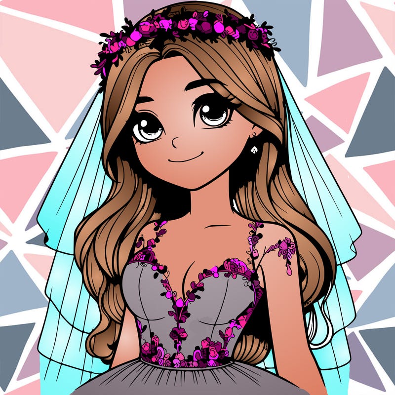 realistic girl in a wedding dress