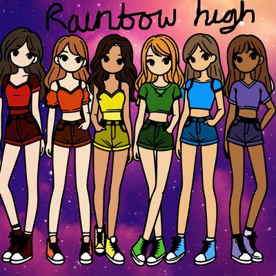 a group of girls wearing crop tops and shorts