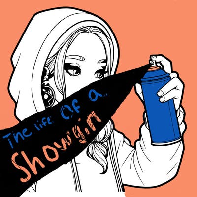 a realistic girl, spray painting