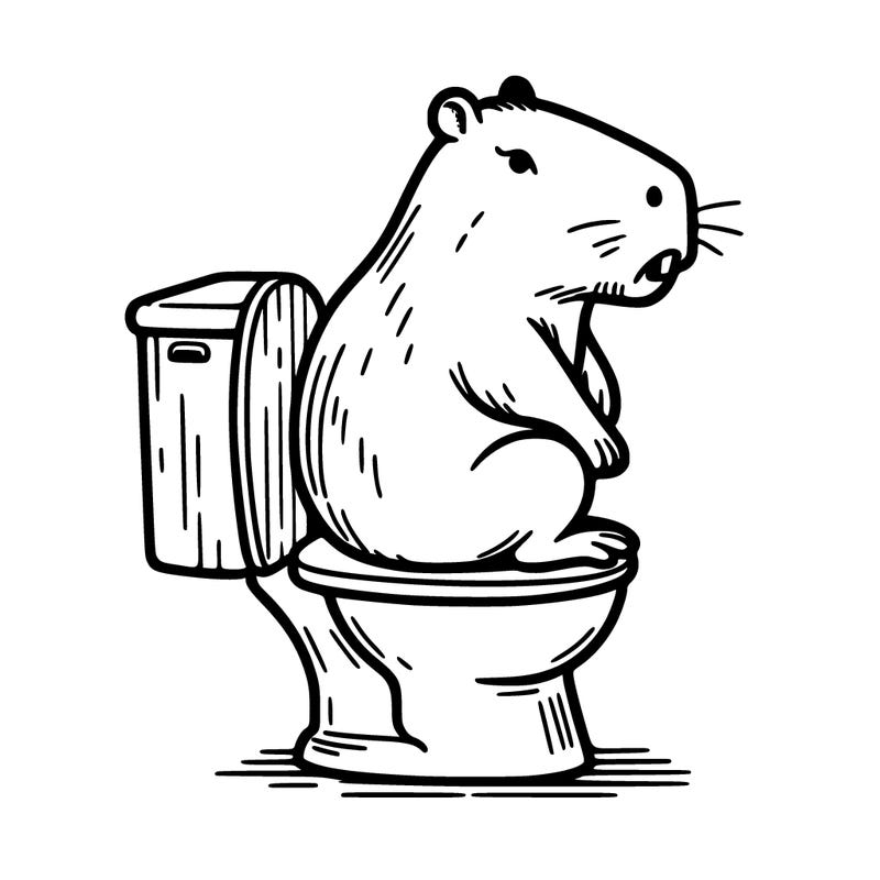 capybara on toilet