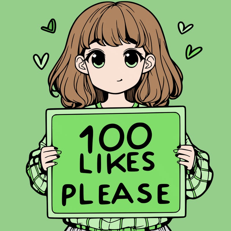a girl holding a sign saying 100 likes please