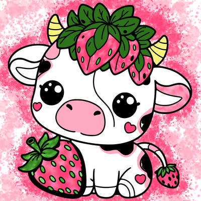 cute strawberry cow