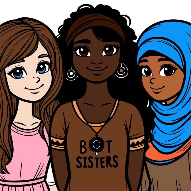 three sisters with a best sisters necklace