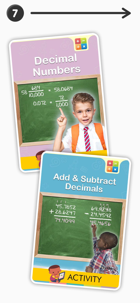 4th grade math activity cards for decimal numbers and adding and subtracting decimals