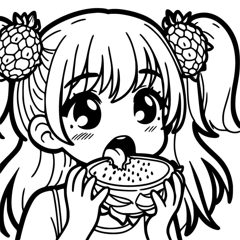 girl eating dragonfruit
