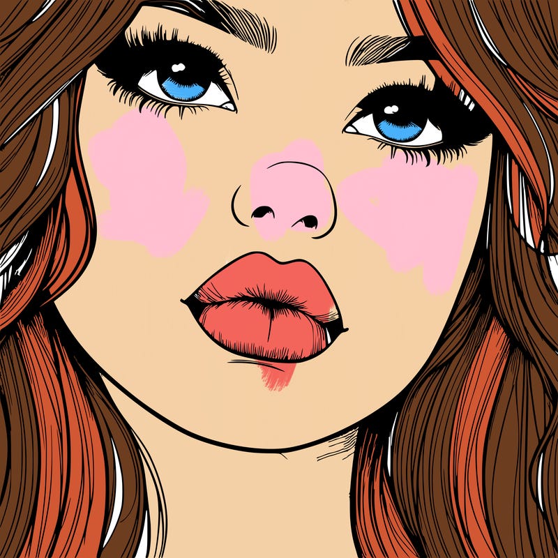 really realistic girl with lips