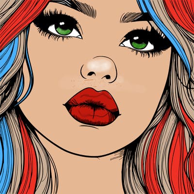 really realistic girl with lips