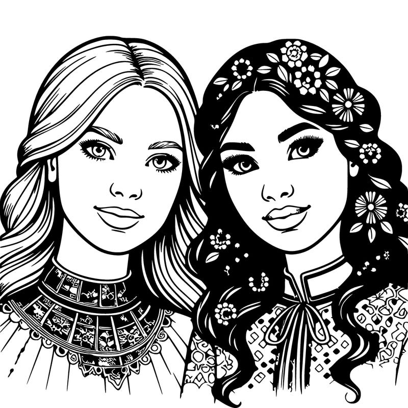 beautiful best friends women realistic