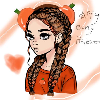 realistic girl with braids