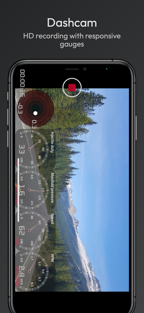 Hondata Complete dashcam feature recording with real time engine gauge overlays for speed and RPM