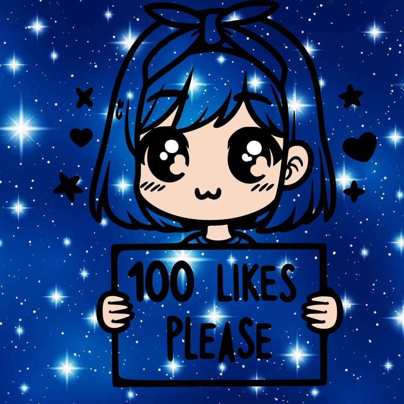 girl holding sign saying 100 likes please