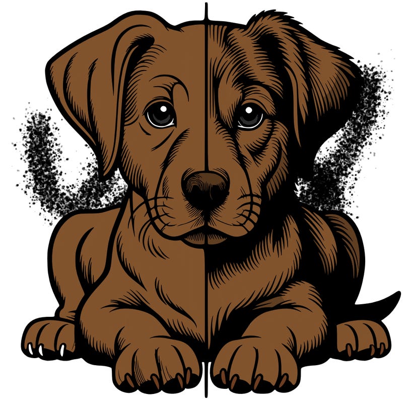 realistic dog split picture