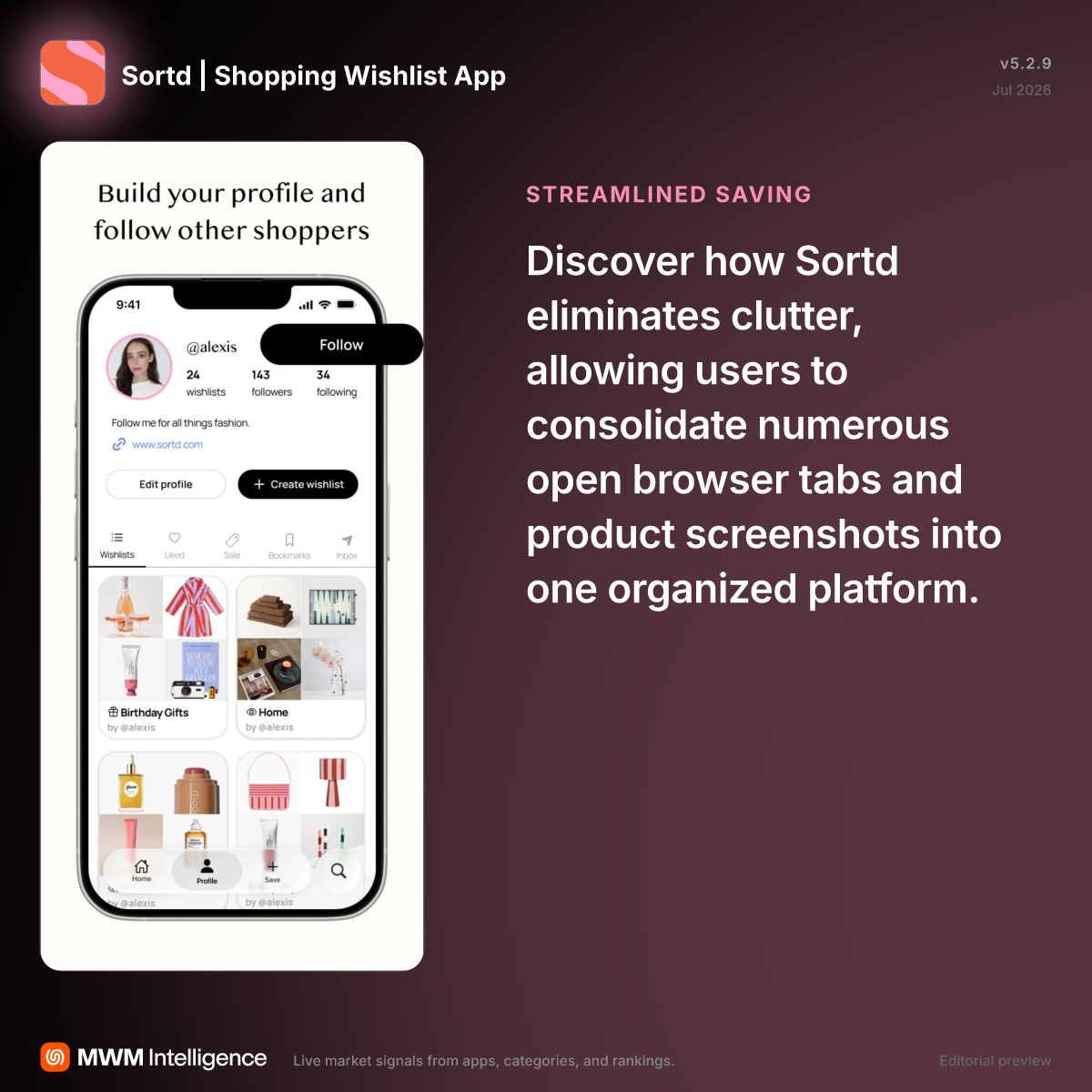 Sortd | Shopping Wishlist App - Shopping App | MWM